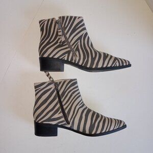 New Worthington Brookside Zebra Print Ankle Boots - Size 8